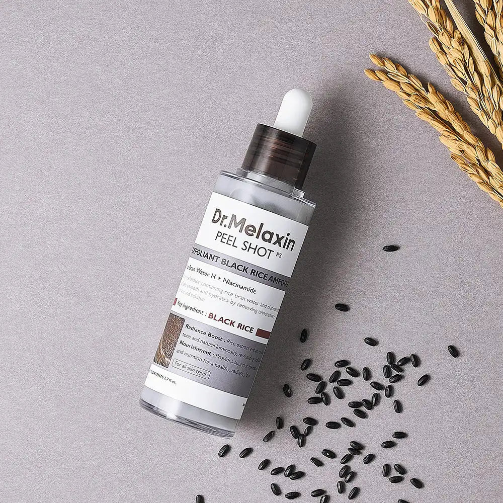 Dr.Melaxin Peel Shot Glow Rice Peel Ampoule Gentle Exfoliant Korean Skincare for All Skin Types Face Treatment